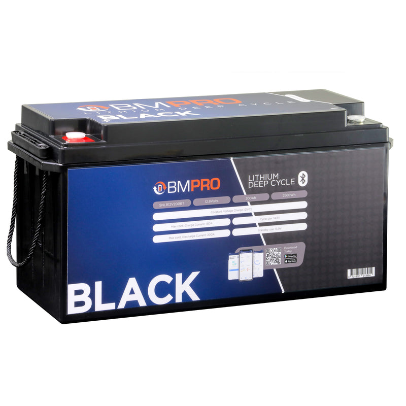 Load image into Gallery viewer, BMPRO Black Series 200AH Lithium Deep Cycle Battery