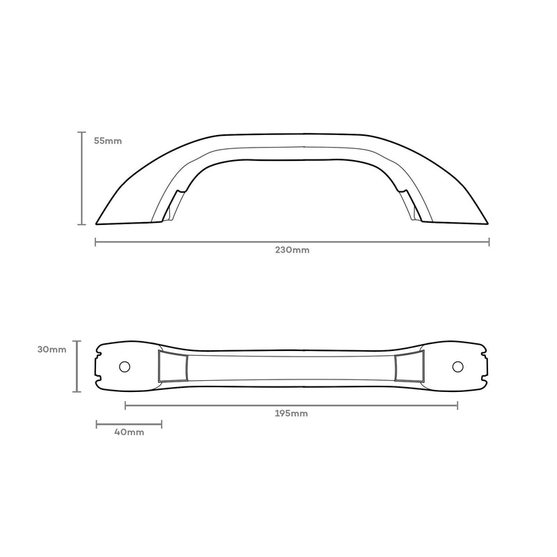 Load image into Gallery viewer, Finch Plastic Grab Handle Black 230mm