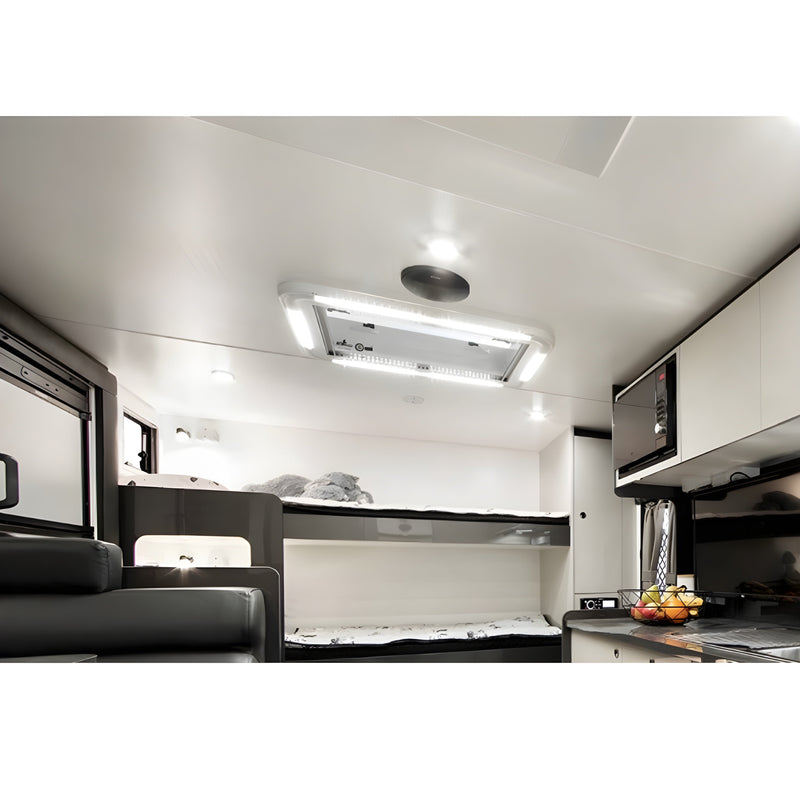 Load image into Gallery viewer, Finch Vented Skylight 450 x 400mm With LED Lights / Blind and Fly Screen