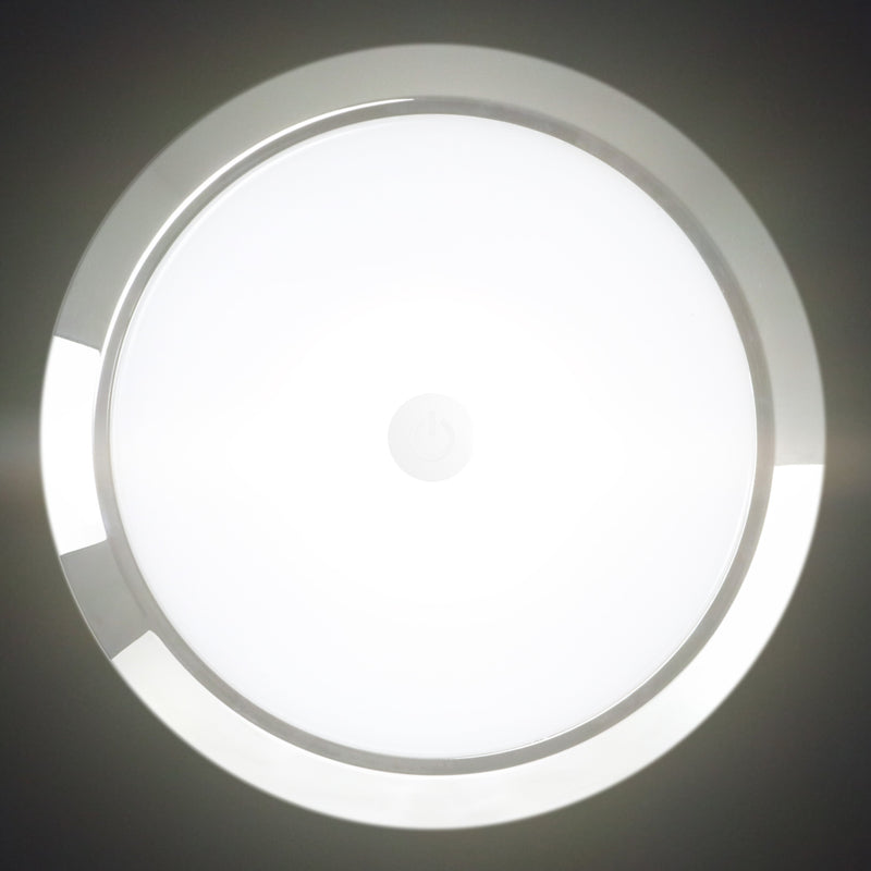 Load image into Gallery viewer, Iluma 12v Slimline Touch On / Off LED Downlight Blue / White Light 140mm Chrome