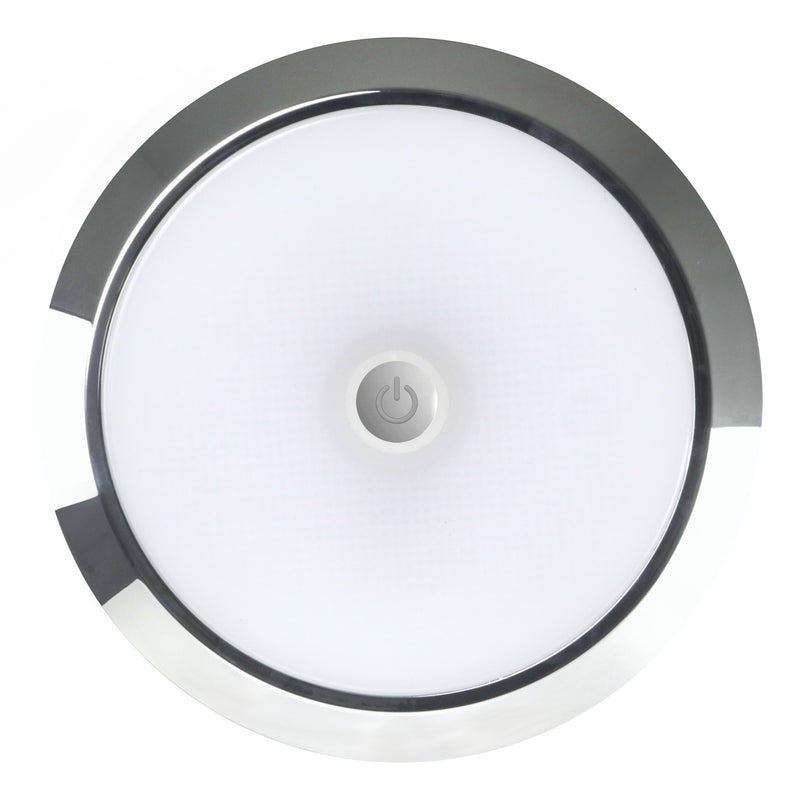 Load image into Gallery viewer, Iluma 12v Slimline Touch On / Off LED Downlight Blue / White Light 140mm Chrome