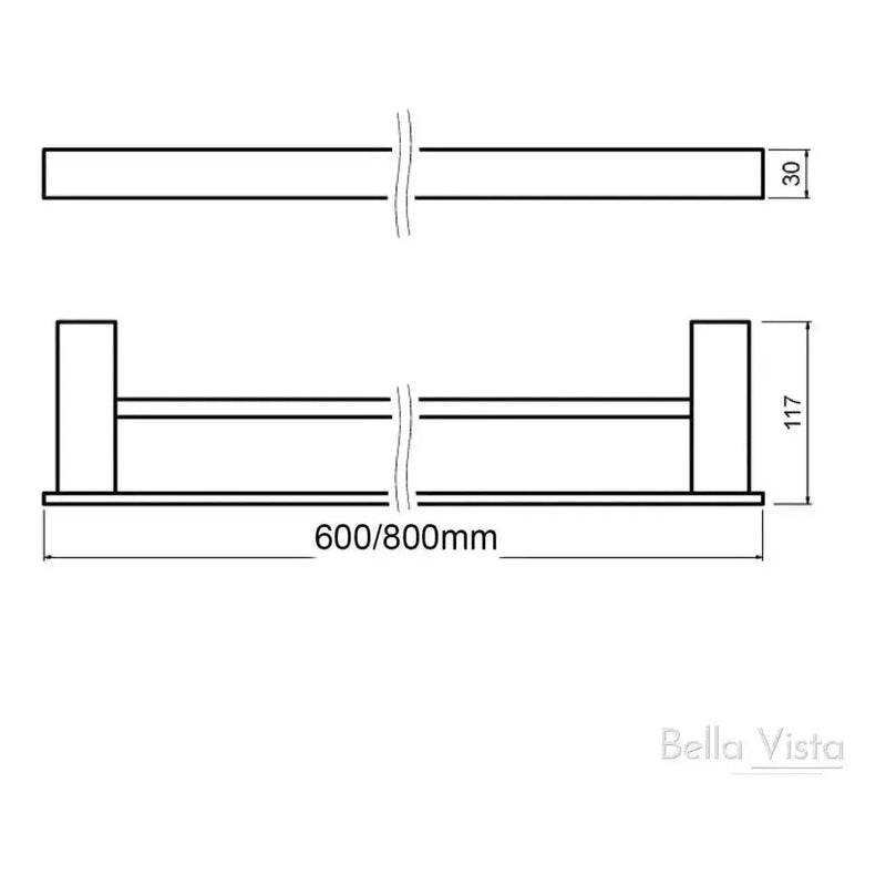 Load image into Gallery viewer, Chunky Double Towel Rail 600mm Black
