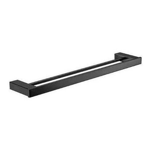Chunky Double Towel Rail 600mm Black