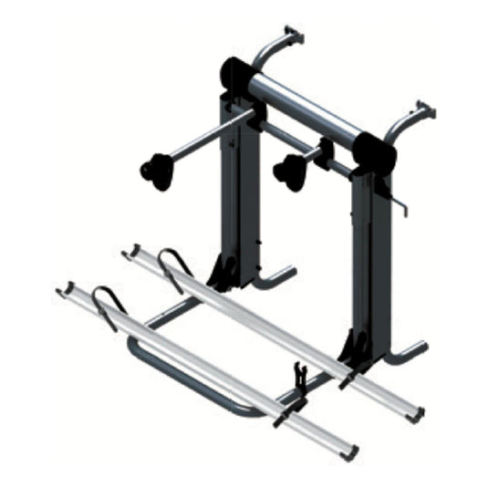 Electric 12V Bike Lift Rack Carrier 2 Bike 920-1400mm Range For Fat Tyres Inc Remote-Black