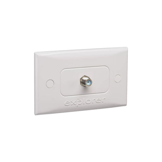 Explorer Passive Wall Plate Single TV F Type Socket Outlet White