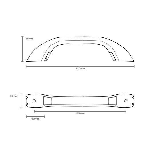 Finch Plastic Grab Handle Black 230mm