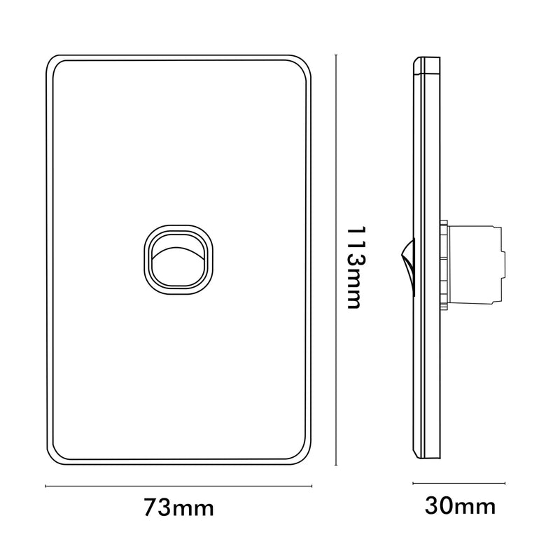 Load image into Gallery viewer, Iluma 1 Gang Vertical Light Switch Black
