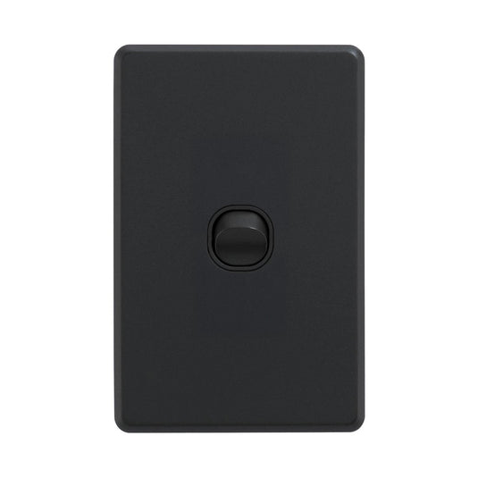 Iluma 1 Gang Vertical Light Switch Black