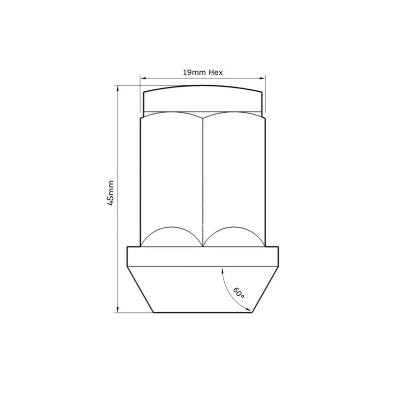 Load image into Gallery viewer, Iluma 1/2&quot; 45mm 19mm Hex Wheel Nut Chrome ea.
