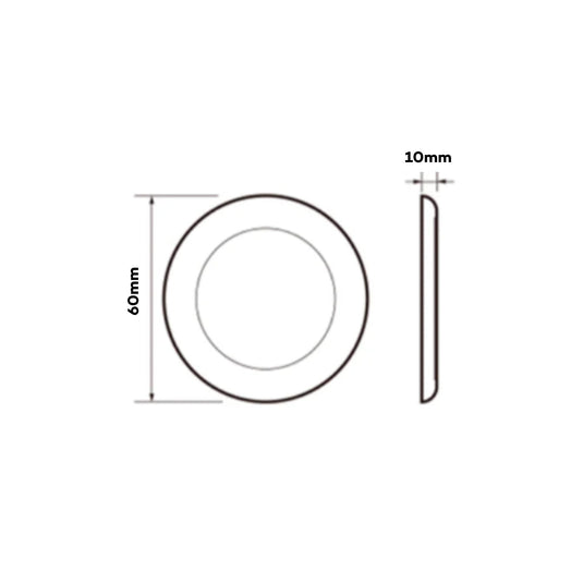 Iluma 12v Slimline Touch On / Off LED Downlight 60mm Cool White Light - Chrome