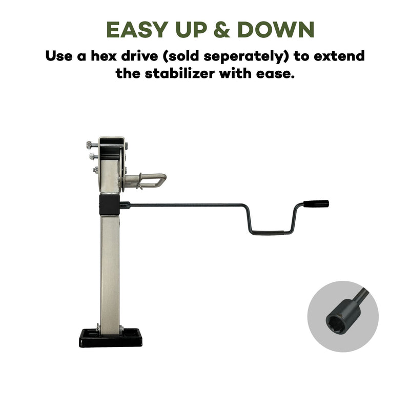 Load image into Gallery viewer, Iluma Drop Down Stabilizer Leg Corner Steadies 420mm Zinc
