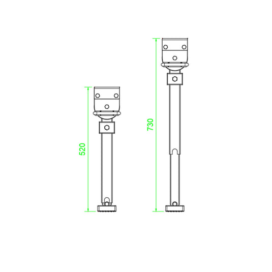 Iluma Drop Down Stabilizer leg Corner Steadies 520mm Black