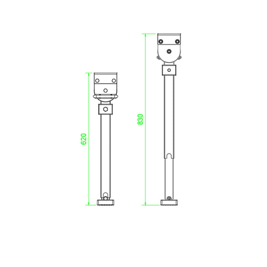 Iluma Drop Down Stabilizer leg Corner Steadies 620mm Zinc