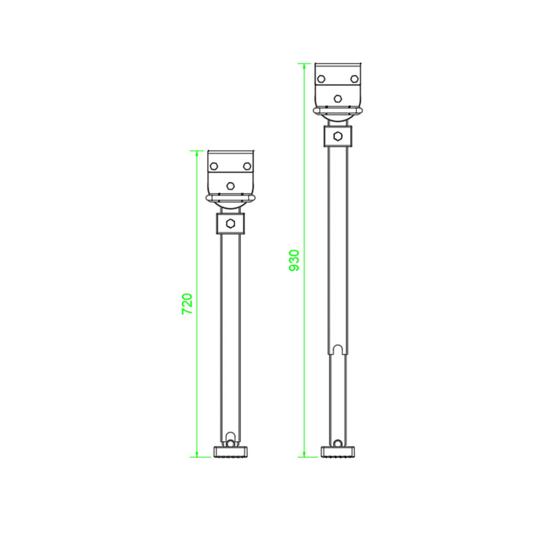 Load image into Gallery viewer, Iluma Drop Down Stabilizer leg Corner Steadies 720mm Black
