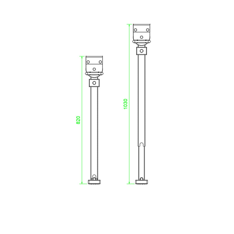 Load image into Gallery viewer, Iluma Drop Down Stabilizer leg Corner Steadies 820mm Black
