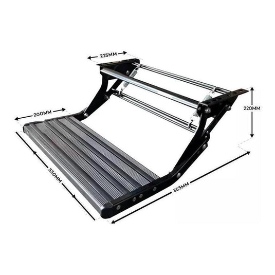 Iluma Single Manual Pull Out Aluminium Step Silver With LED Light