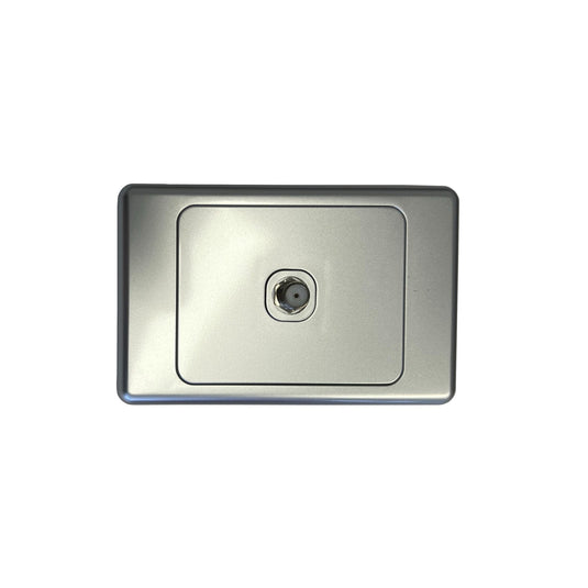 Iluma Wall Plate Single TV Antenna F Type Socket Outlet Silver