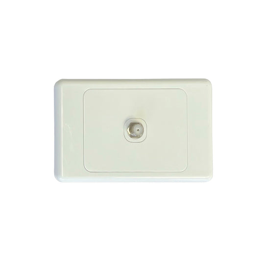 Iluma Wall Plate Single TV Antenna F Type Socket Outlet White