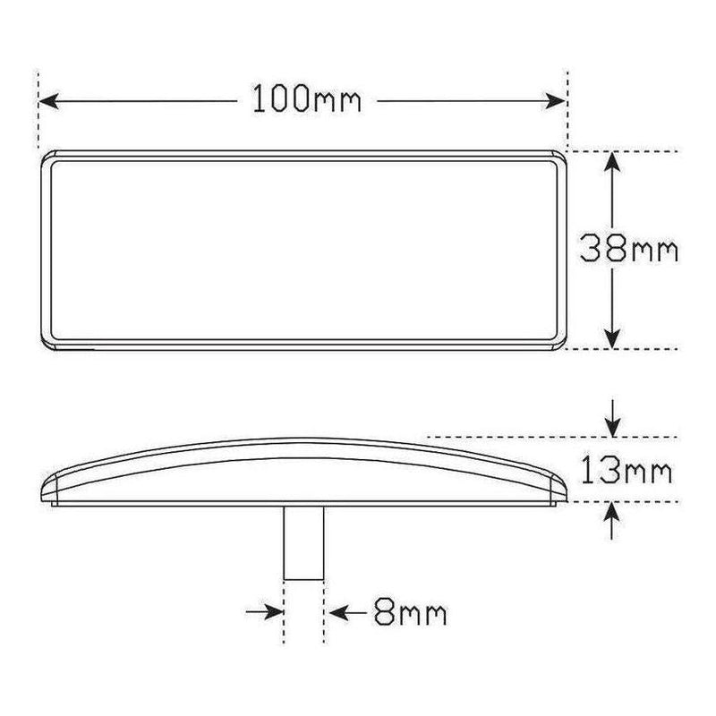 Load image into Gallery viewer, LED Autolamp 12V/24V Red Side Marker with Built in Reflector / 3M Adhesive 100x38x13mm
