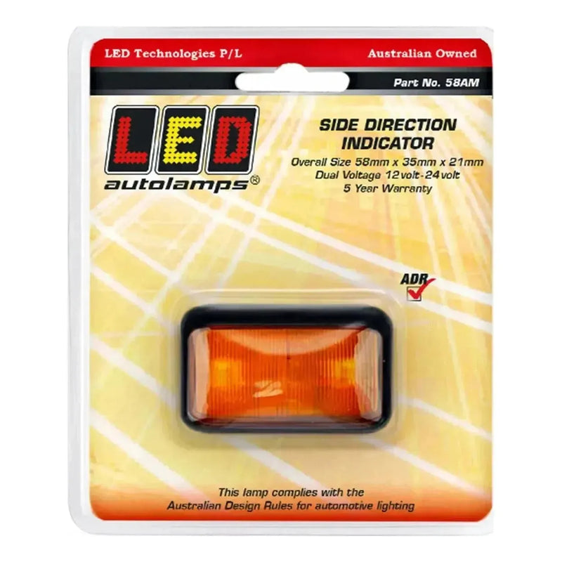 Load image into Gallery viewer, LED Autolamp 12V/24V Side Direction Indicator Marker 58x35x21mm
