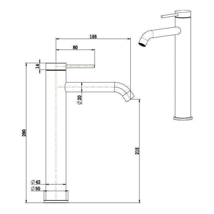Load image into Gallery viewer, Mica Tall Basin Sink Tap Mixer Curved Spout Gunmetal

