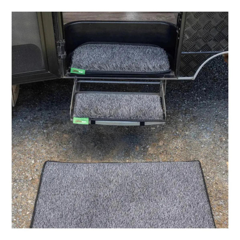 Load image into Gallery viewer, Muk Mat Rounded Caravan Step Medium Mat 26cm x 58cm Dark Grey
