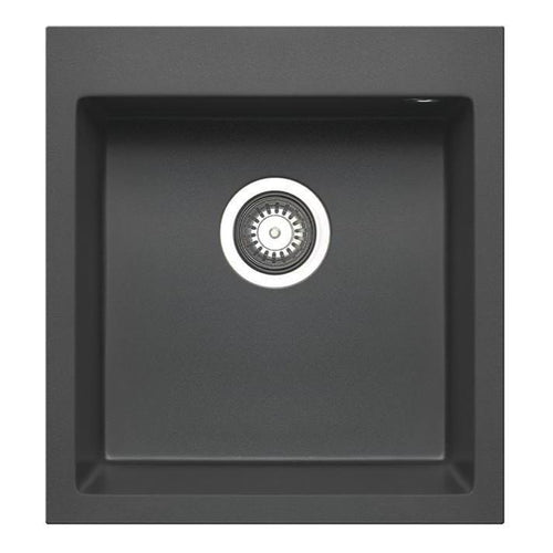 Pradus Black Granite Composite Single Bowl Sink Basin 460x500mm