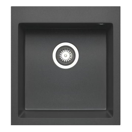 Pradus Black Granite Composite Single Bowl Sink Basin 460x500mm