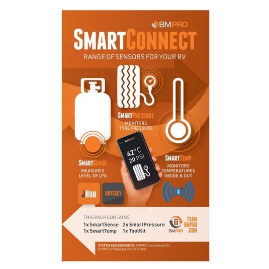 BMPRO Smart Connect Kit 1 x Gas / 1 x Temp / 2 x Tire Press Monitoring Sensors