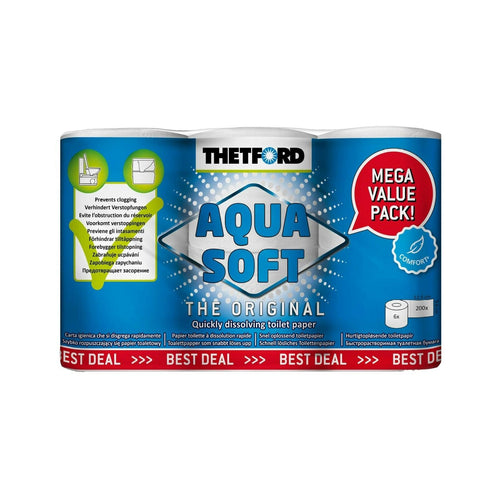 Thetford Aqua Soft 6 Pack Quick Dissolving Toilet Paper