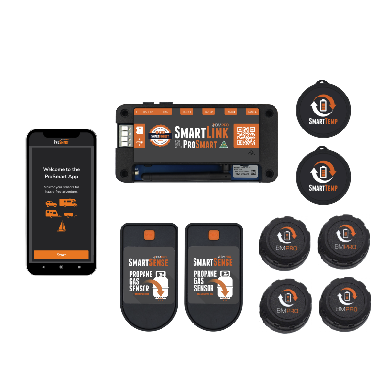 Load image into Gallery viewer, BMPRO Smart Connect Kit - 2 x Gas / 2 x Temp / 4 x Tire Press Monitoring Sensors
